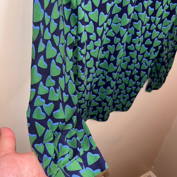 Conversations By Anthropologie Women Size 4P Blue/Green Button Top Blouse VGUC - Picture 7 of 7